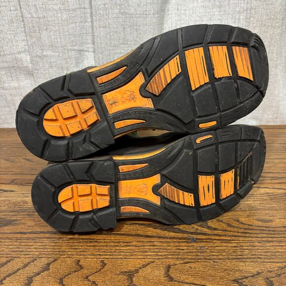 Ariat Workhog Square Toe Western Work Boots Men’s 9.5D Brown/Green Leather - Picture 5 of 8